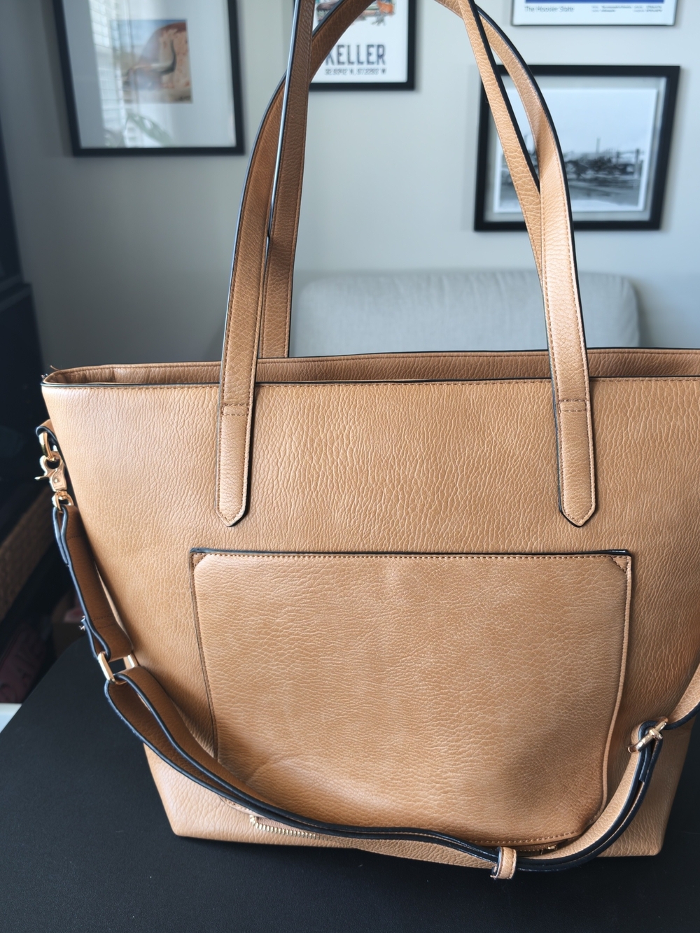 Poppy & Peonies Cognac 3 Piece Bag Bundle | Go Getter Tote + Sidekick + Case - Picture 11 of 16